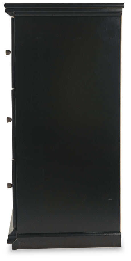 Maribel King Panel Bed with Dresser in Black from Ashley - Luna Furniture