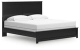 Maribel King Panel Bed with Mirrored Dresser and 2 Nightstands in Black from Ashley Furniture - Luna Furniture