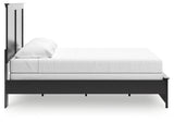 Maribel King Panel Bed with Mirrored Dresser and 2 Nightstands in Black from Ashley Furniture - Luna Furniture