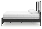 Maribel King Panel Bed with Mirrored Dresser and 2 Nightstands in Black from Ashley Furniture - Luna Furniture