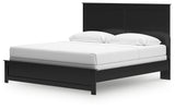 Maribel King Panel Bed with Mirrored Dresser and 2 Nightstands in Black from Ashley Furniture - Luna Furniture