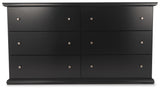 Maribel Queen Panel Bed with Dresser and Nightstand in Black from Ashley - Luna Furniture