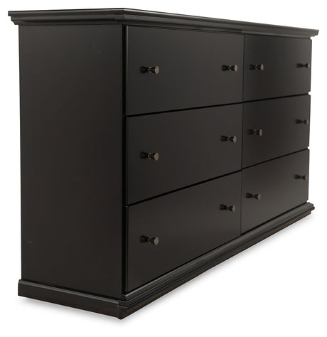 Maribel Queen Panel Bed with Dresser and Nightstand in Black from Ashley - Luna Furniture