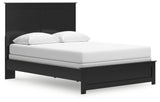 Maribel Queen Panel Bed with Mirrored Dresser and 2 Nightstands in Black from Ashley Furniture - Luna Furniture