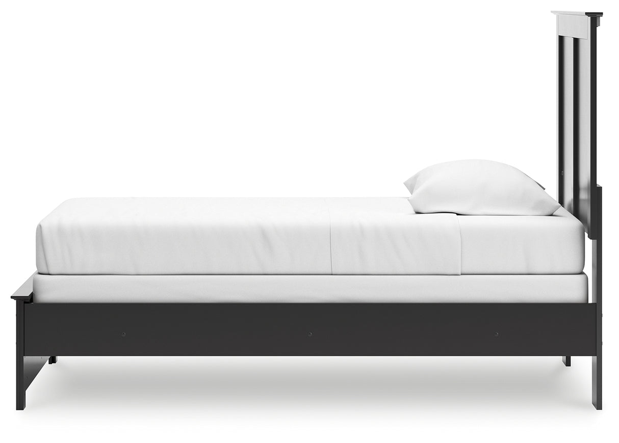 Maribel Twin Panel Bed with Dresser in Black from Ashley Furniture - Luna Furniture