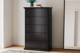 Maribel Twin Panel Bed with Mirrored Dresser, Chest and 2 Nightstands in Black from Ashley - Luna Furniture