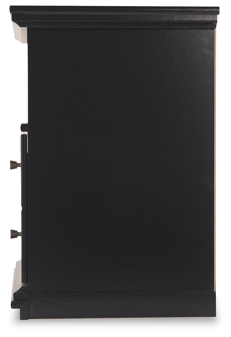 Maribel Twin Panel Bed with Mirrored Dresser and 2 Nightstands in Black from Ashley - Luna Furniture