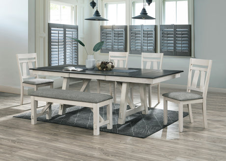Maribelle Chalk/Gray Extendable Dining Set from Crown Mark - Luna Furniture