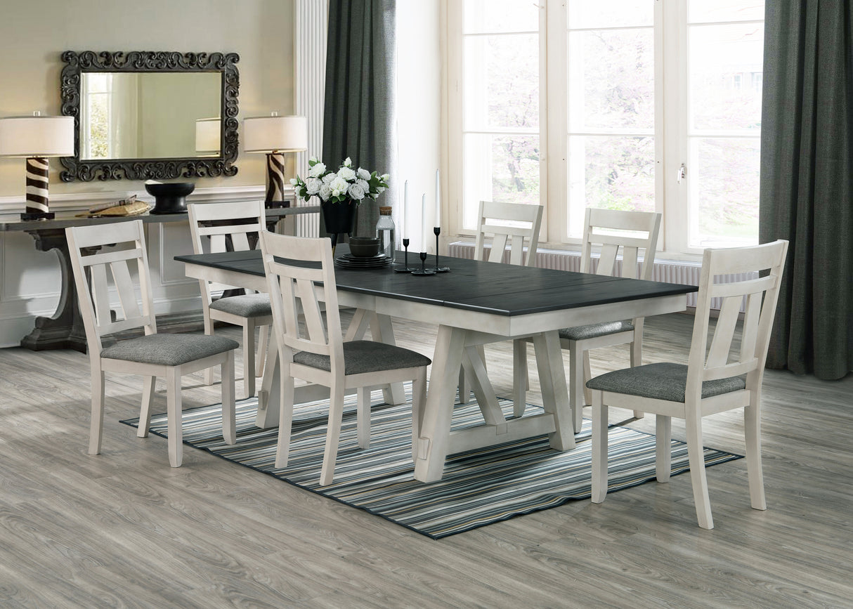 Maribelle Chalk/Gray Extendable Dining Set from Crown Mark - Luna Furniture