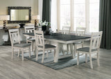 Maribelle Chalk/Gray Extendable Dining Set from Crown Mark - Luna Furniture
