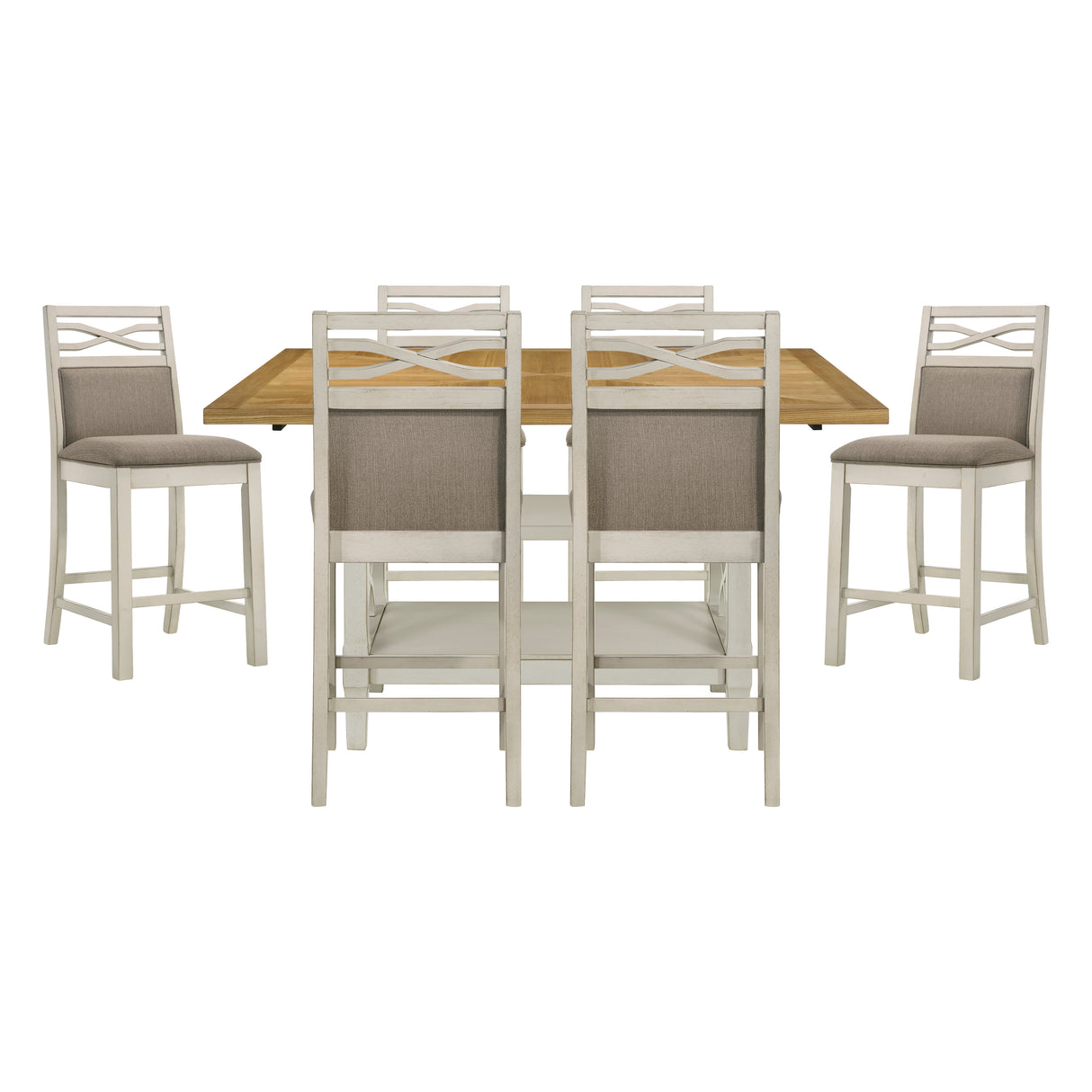 Maribelle Light Oak/Gray 7-Piece Counter Height Set from Homelegance - Luna Furniture