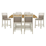 Maribelle Light Oak/Gray 7-Piece Counter Height Set from Homelegance - Luna Furniture