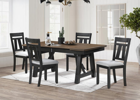 Maribelle Wheat Charcoal Extendable Dining Set from Crown Mark - Luna Furniture
