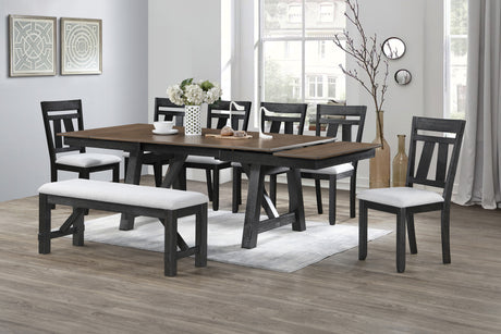 Maribelle Wheat Charcoal Extendable Dining Set from Crown Mark - Luna Furniture