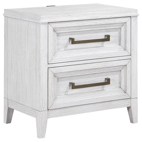 Marielle Distressed White 2-Drawer Nightstand from Coaster - Luna Furniture