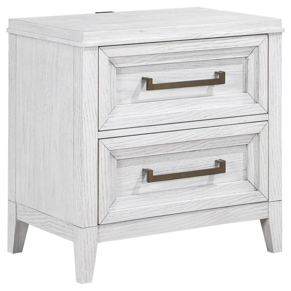 Marielle Distressed White 2-Drawer Nightstand
