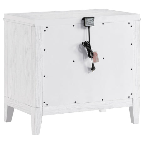 Marielle Distressed White 2-Drawer Nightstand from Coaster - Luna Furniture