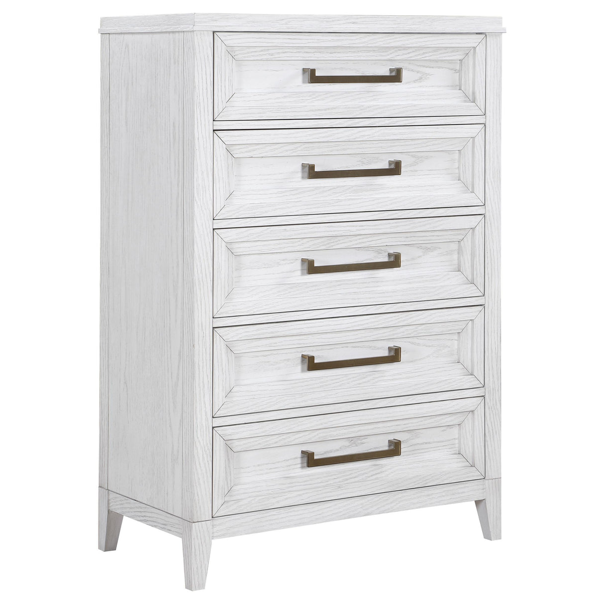 Marielle Distressed White 5-Drawer Bedroom Chest from Coaster - Luna Furniture