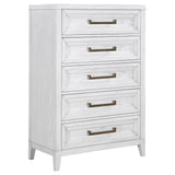 Marielle Distressed White 5-Drawer Bedroom Chest from Coaster - Luna Furniture