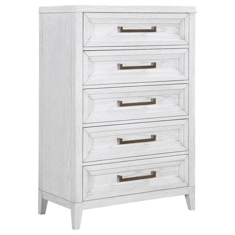 Marielle Distressed White 5-Drawer Bedroom Chest from Coaster - Luna Furniture