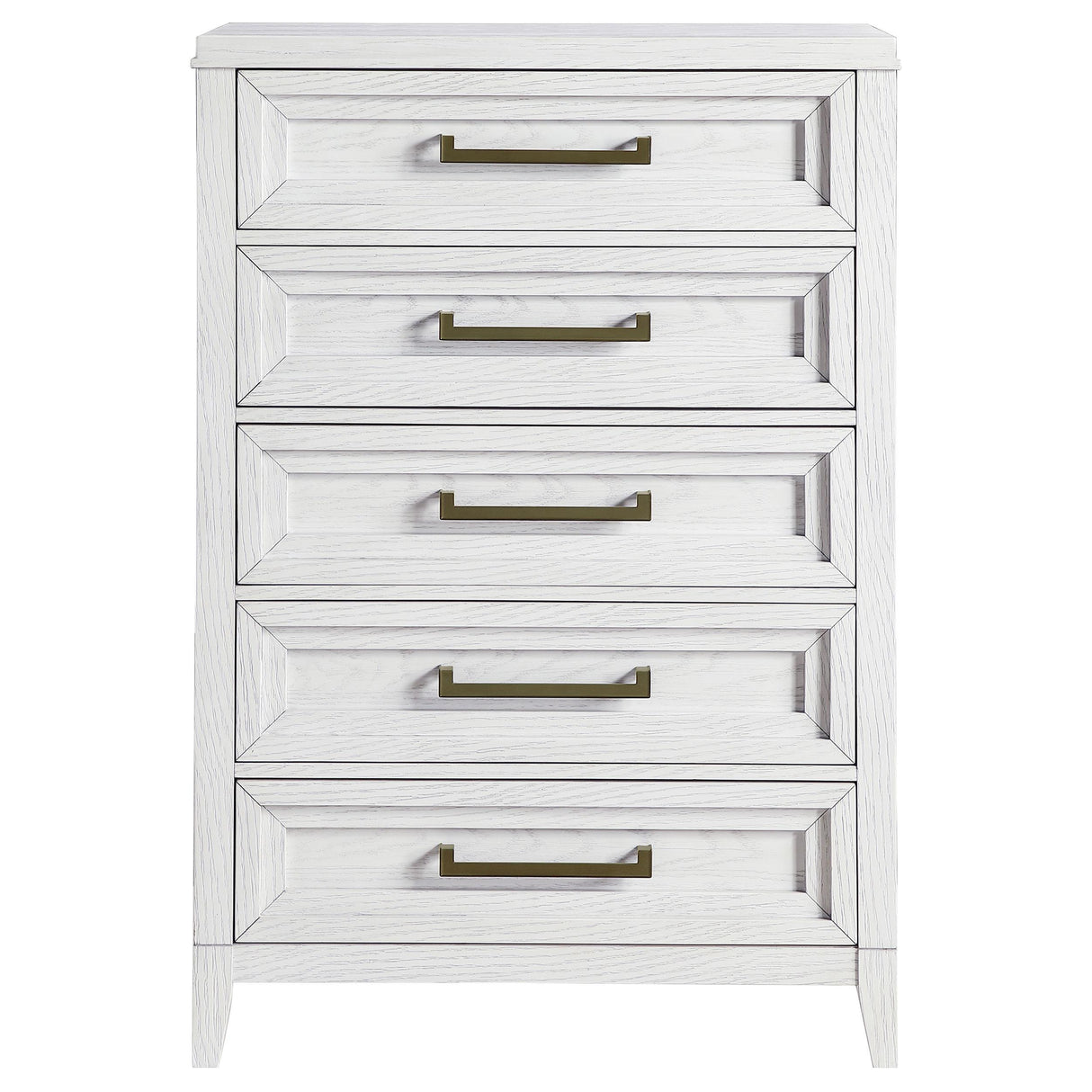 Marielle Distressed White 5-Drawer Bedroom Chest from Coaster - Luna Furniture