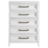 Marielle Distressed White 5-Drawer Bedroom Chest from Coaster - Luna Furniture