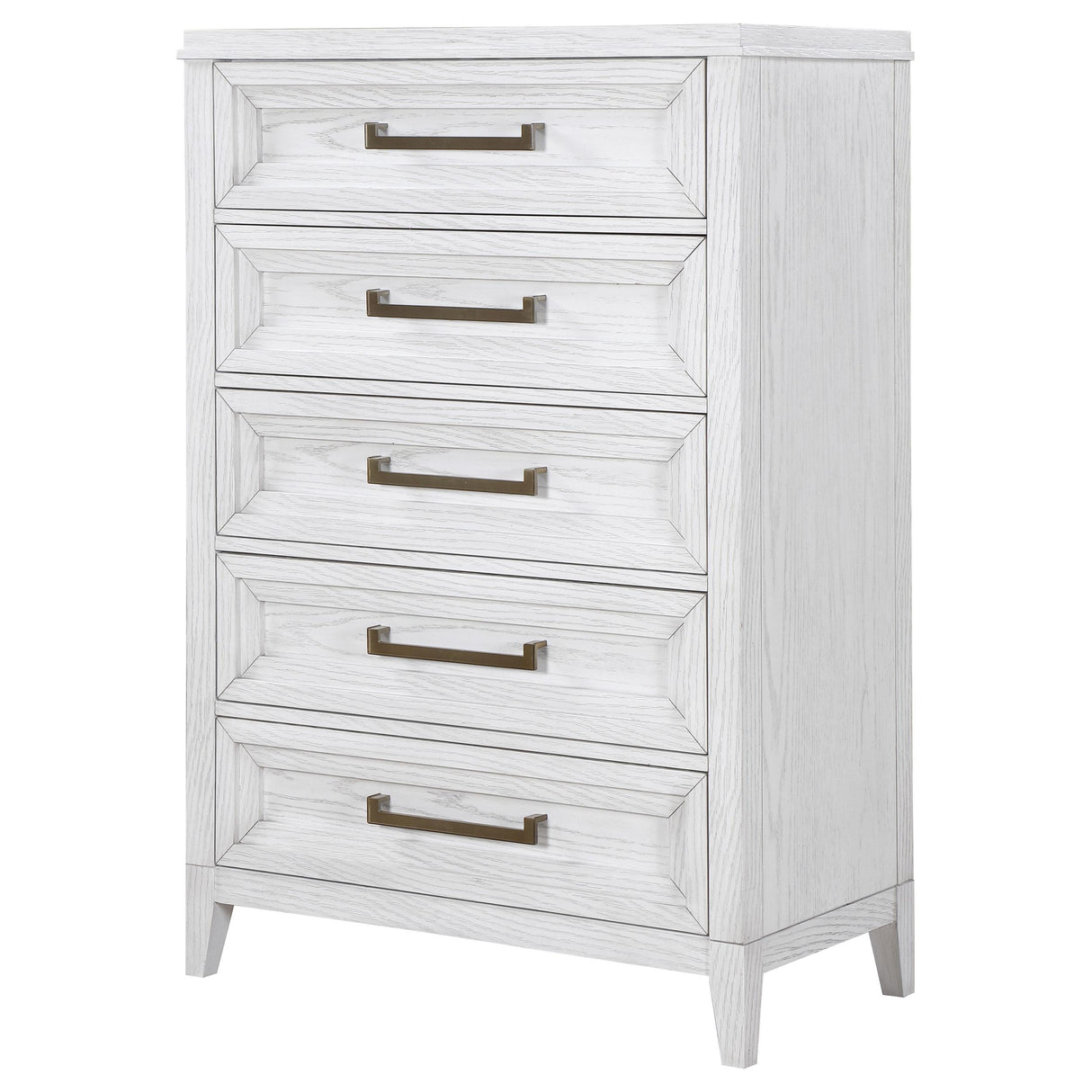 Marielle Distressed White 5-Drawer Bedroom Chest from Coaster - Luna Furniture