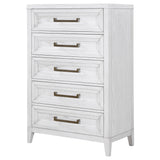 Marielle Distressed White 5-Drawer Bedroom Chest from Coaster - Luna Furniture