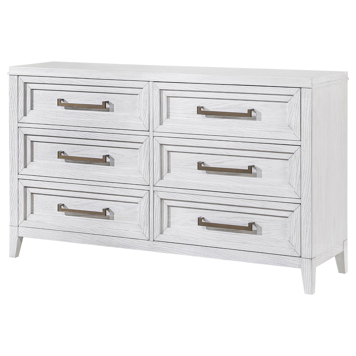 Marielle Distressed White 6-Drawer Bedroom Dresser from Coaster - Luna Furniture