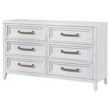 Marielle Distressed White 6-Drawer Bedroom Dresser from Coaster - Luna Furniture