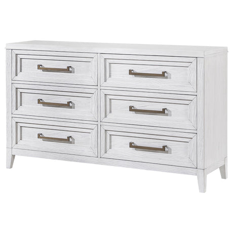 Marielle Distressed White 6-Drawer Bedroom Dresser from Coaster - Luna Furniture