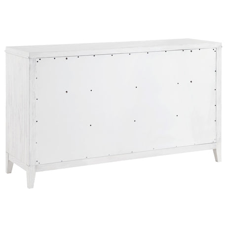 Marielle Distressed White 6-Drawer Bedroom Dresser from Coaster - Luna Furniture