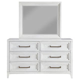Marielle Distressed White 6-Drawer Dresser with Mirror from Coaster - Luna Furniture