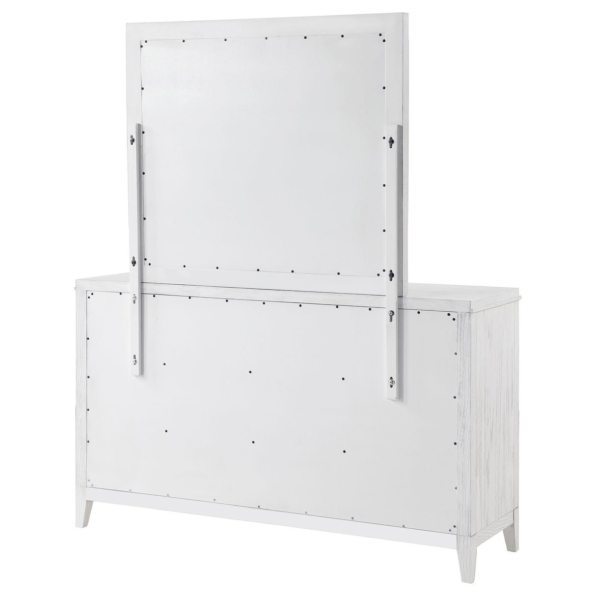 Marielle Distressed White 6-Drawer Dresser with Mirror from Coaster - Luna Furniture