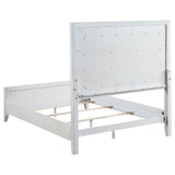 Marielle Distressed White Eastern King LED Panel Bed from Coaster - Luna Furniture