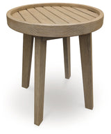 Marina Sun Beige Outdoor End Table from Ashley - Luna Furniture