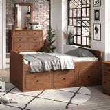 Marinos Mahogany Twin Captain Bed from Furniture of America - Luna Furniture