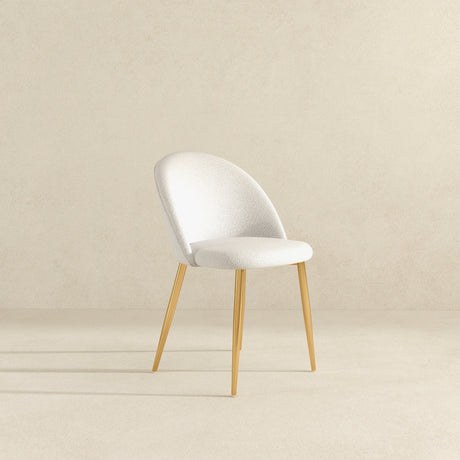 Marion Mid Century Modern Dining Chair (Set of 2) Cream Boucle from Ashcroft Furniture - Luna Furniture