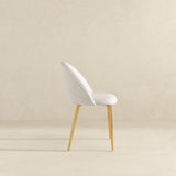 Marion Mid Century Modern Dining Chair (Set of 2) Cream Boucle from Ashcroft Furniture - Luna Furniture