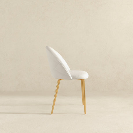 Marion Mid Century Modern Dining Chair (Set of 2) Cream Boucle from Ashcroft Furniture - Luna Furniture