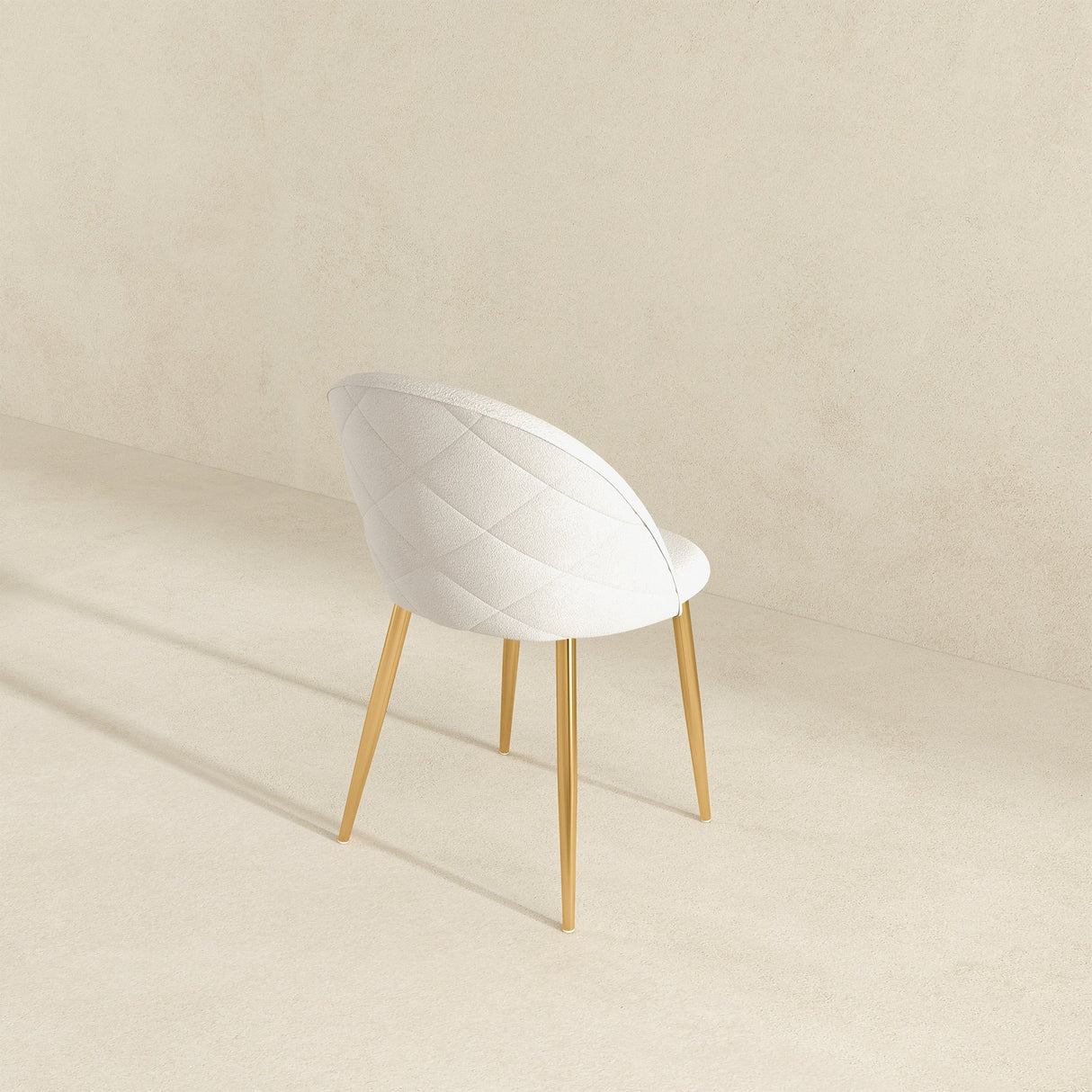 Marion Mid Century Modern Dining Chair (Set of 2) Cream Boucle from Ashcroft Furniture - Luna Furniture