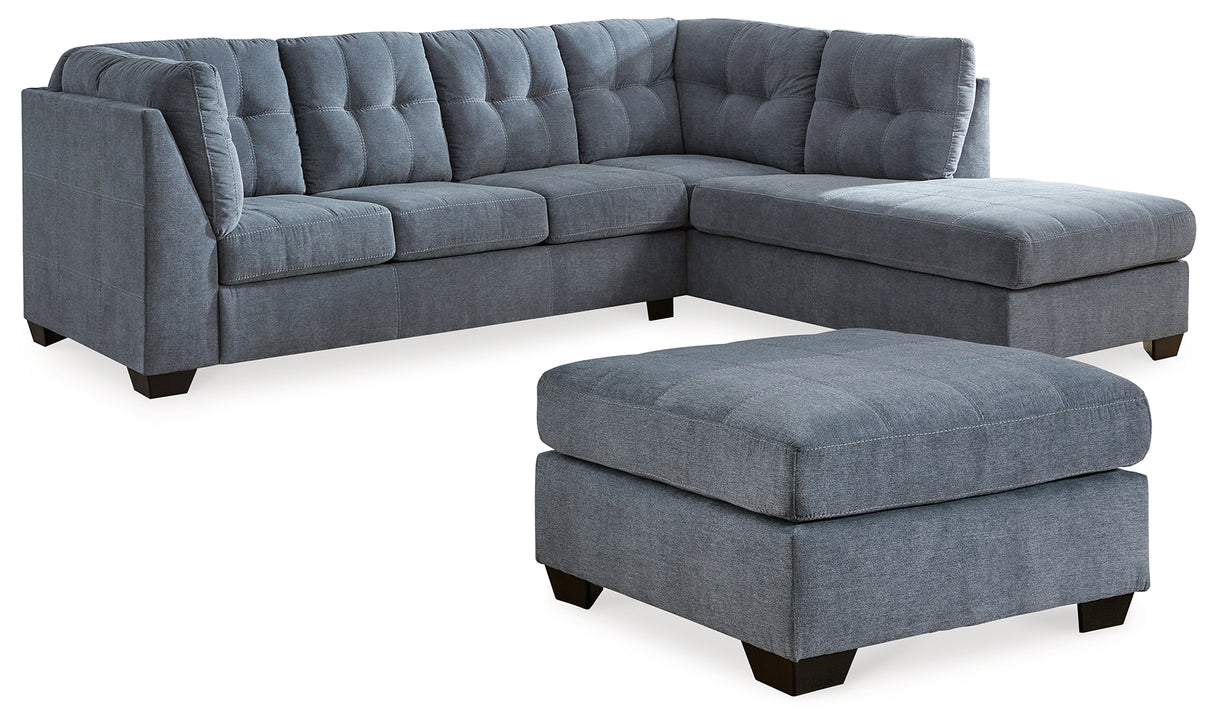 Marleton Denim 2-Piece Sectional with Ottoman from Ashley - Luna Furniture