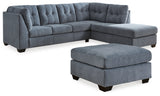 Marleton Denim 2-Piece Sleeper Sectional with Ottoman from Ashley - Luna Furniture