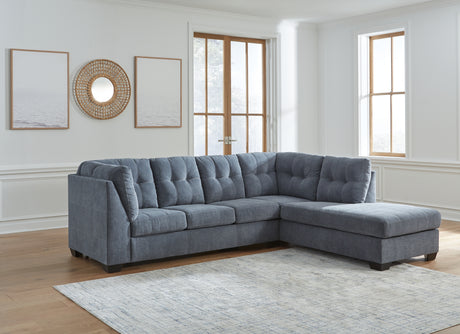 Marleton Denim 2-Piece Sleeper Sectional with Ottoman from Ashley - Luna Furniture