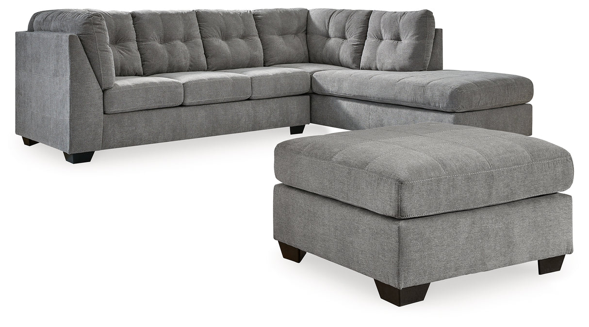 Marleton Gray 2-Piece Sleeper Sectional with Ottoman from Ashley Furniture - Luna Furniture
