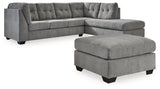 Marleton Gray 2-Piece Sleeper Sectional with Ottoman from Ashley Furniture - Luna Furniture