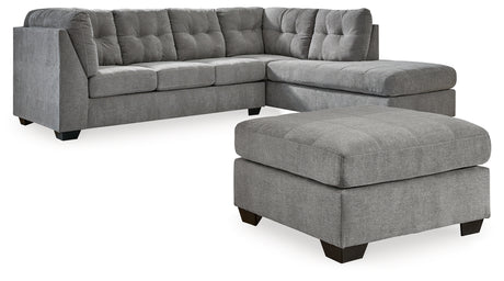 Marleton Gray 2-Piece Sleeper Sectional with Ottoman from Ashley - Luna Furniture