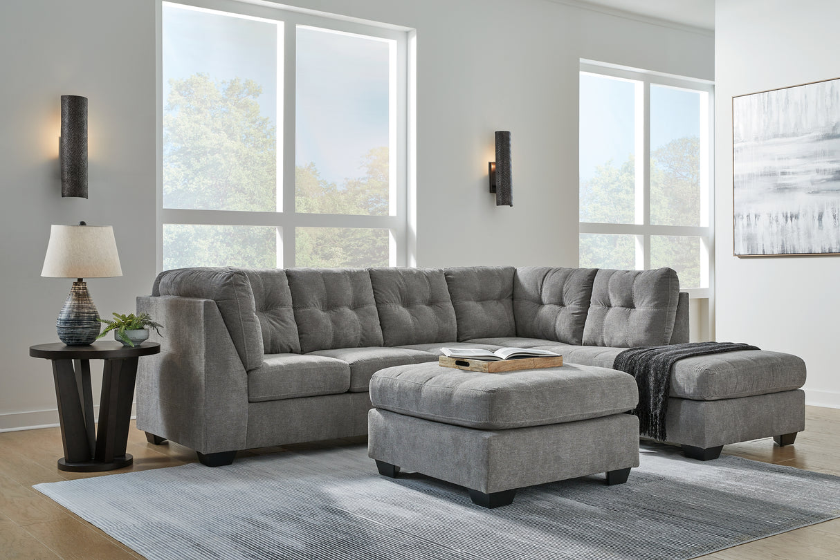 Marleton Gray 2-Piece Sleeper Sectional with Ottoman from Ashley Furniture - Luna Furniture