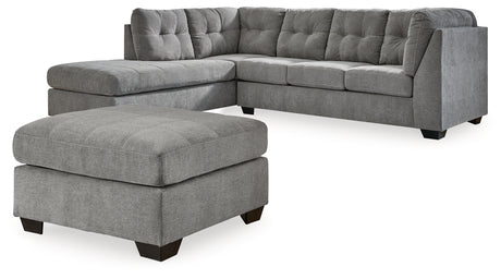 Marleton Gray 2-Piece Sleeper Sectional with Ottoman from Ashley - Luna Furniture