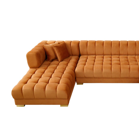 Marlow Cognac Velvet U Shape Corner Sofa from Ashcroft Furniture - Luna Furniture